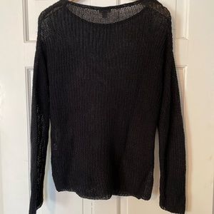 J.Jill black sheer linen/rayon pullover sweater
